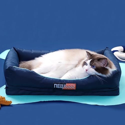 YMZJ青涼しい犬巣、2合1枕はペットクッションを取り外すことができます春夏、すべて取り外すことができます防水ペットベッド、猫ベッド夏、大型犬ベッド夏、犬クッション、っつきません汚れに強いペットマット (XS)