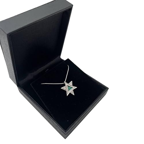Miniatura 7 de Jewish Jewelry Pendant, Star of David Pendant Necklace Eilat Stone Pendant, Sterling Silver, Elegantly Gift Packaged
