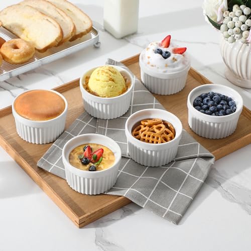 Malacasa RAMEKIN-DISH-043 Ramekins 6 Oz Oven Safe, Porcelain Creme Brulee Ramekins Pudding Custard Cups Small Ceramic Souffle Dishes Ramakan Ramiken Ramicans Baking Bowls Set Of 6 thumb #4