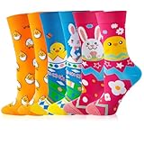 Lot de 3 Paires de Chaussettes de Pâques en Coton, Chaussettes Amusantes...