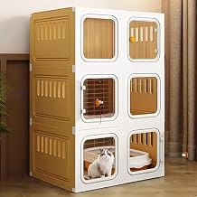 Cat Cage Indoor, Cat Enclosure, Cat Cage Crate, Cat cage with litter box, Cat Playpen, with litter box, cat hammock, enclosed cat cage, for 1-2 Cats, Ferret, Chinchilla,71-46-106cm/28-18-42in