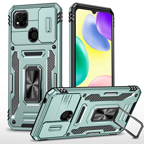 Bigcousin Funda para Xiaomi Mi A1,Cobertura de Lente Deslizante,Armor Carcasa con 360 Anillo Soporte Hard PC y Silicona TPU Bumper Antigolpes Case,Verde