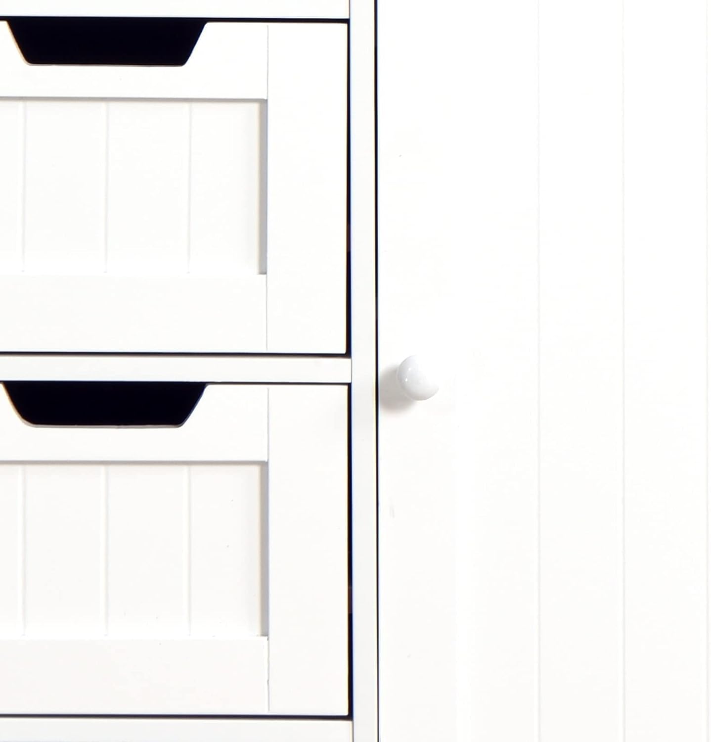 Bathroom Cabinet Freestanding Storage Cupboard with 1 Adjustable Shelf 4 Drawer Cupboard Unit for Bathroom Kitchen Living Room White