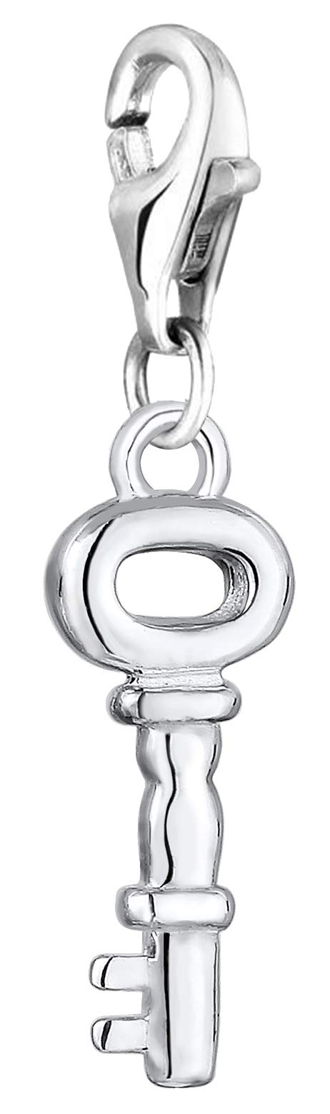 Nenalina Ciondolo a forma di chiave con moschettone, in argento sterling 925, 0403142719, Vetro