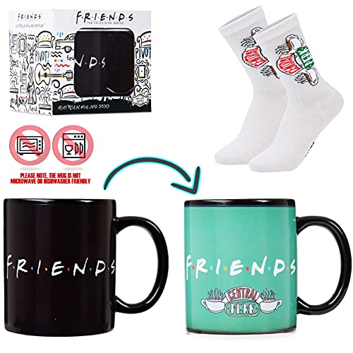 Friends Set de Regalo con Taza Café y Calcetines Diseño Central Perk, Tazas Cafe Cambian con Calor, Merchandising… - Imagen 7