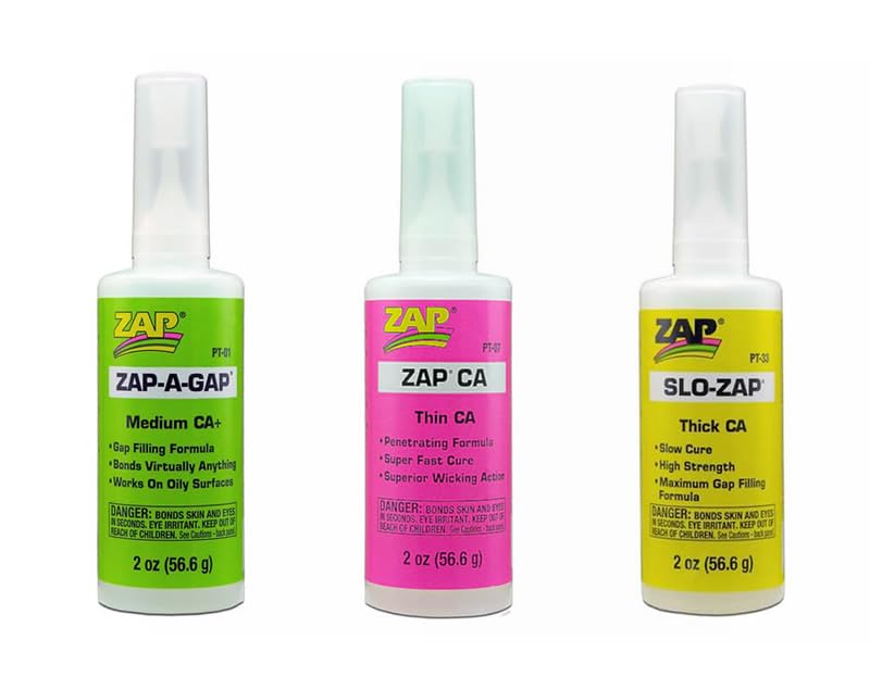 Generic ZAP-A-Gap PT01 PT07 PT33 Thin Medium Thick CA Adhesive Glue Rubber Plastics 2oz COMBO PACK