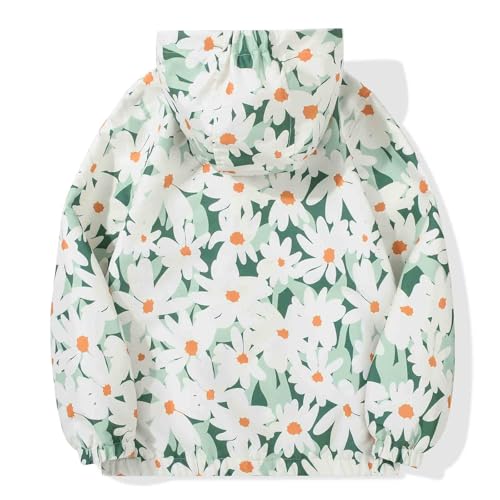 Image of SUNDAY ROSE Girls Windbreaker Jackets Lightweight Water Resistant Coat Outwear with Hooded for Kids