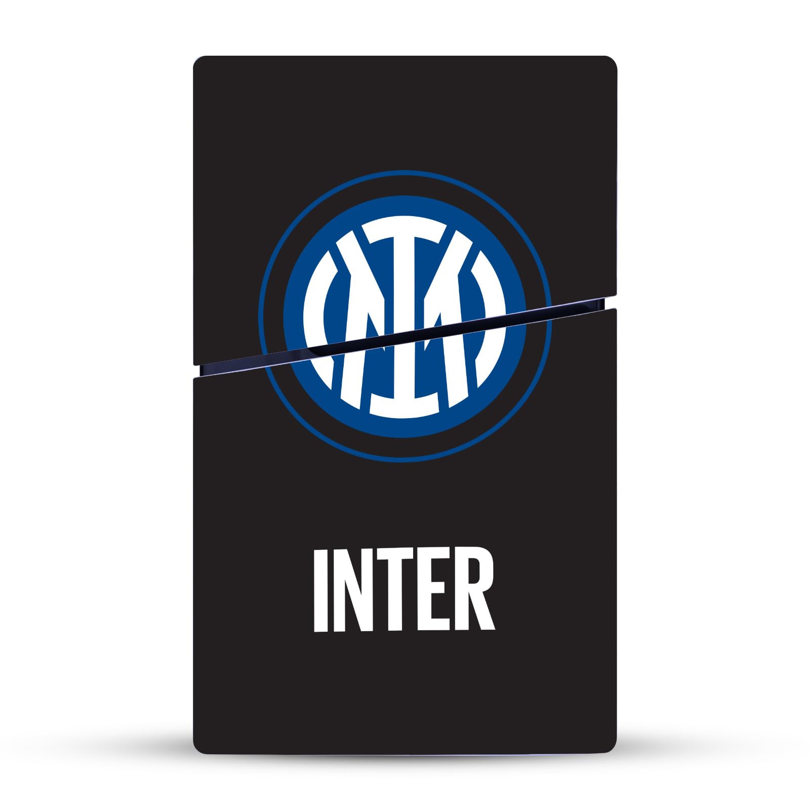 Head Case Designs Licenza Ufficiale Inter Milan Logo su Nero Distintivo Vinile Sticker Gaming Pelle Adesivo Compatibile con Sony Playstation 5 PS5 Slim Disc Edition Console