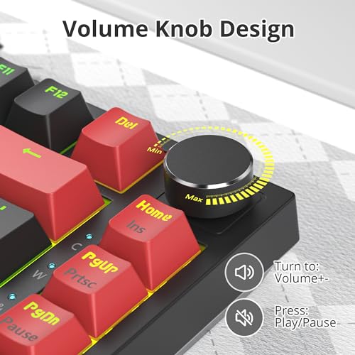 Clavier de jeu mécanique Windows Gamer TKL remplaçable à chaud avec bouton rotatif - 6