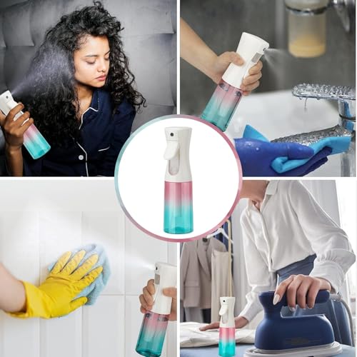 Image of Continuous Spray Bottle, 6.8OZ /200ML Hair Mister Spray Bottle, Fine Mist for Salons,Barber, Plants, Skin Care, Cleaning(Red Blue Gradient,1 Pack)
