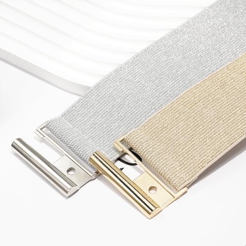 Glamorstar Women Wide Stretchy Belt Elastic Waist Belt for Ladies Dresses3