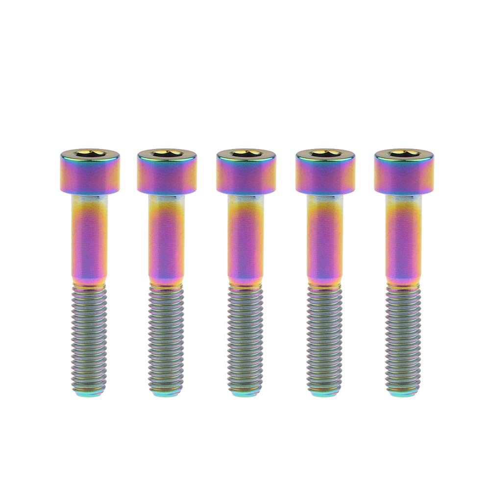 DWAMMEBRS Bolt DIN912 M8x15 20 25 30 35 40 45 50 60 70mm Cap Head Hex Socket Screw Pitch 1.25mm Pack of 5(Rainbow,M8x45mm)