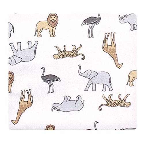 Image of Hudson Baby Unisex Baby Cotton Flannel Receiving Blankets Bundle, Modern Neutral Safari, One Size
