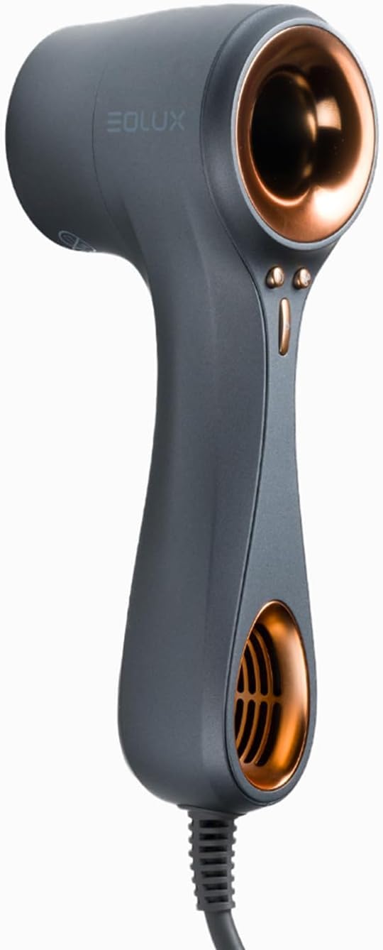 EOLUX | Secador de Pelo Profesional Iónico EX01 | Ergonómico, Sostenible y Silencioso | Protege el Cabello | Control de Temperatura | Motor Compacto | Boquillas Magnéticas | Negro | 900W