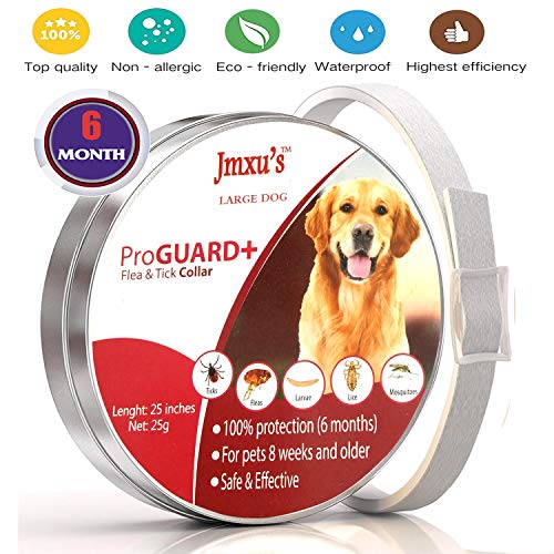 Jiewo Pulgas y garrapatas Collar para Perros, protección de 6 Meses, Collar de pulgas Mejor Repelente para Todos tamaño los Perros, alergia Libre