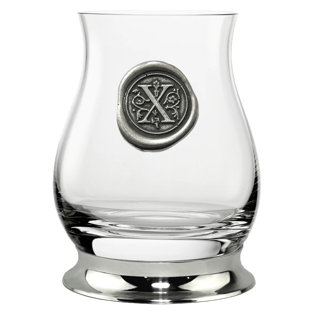 English Pewter Company Glencairn Personalised Whisky Mixer Glass with Monogram Initial, Unique Gifts for Men - Image 2