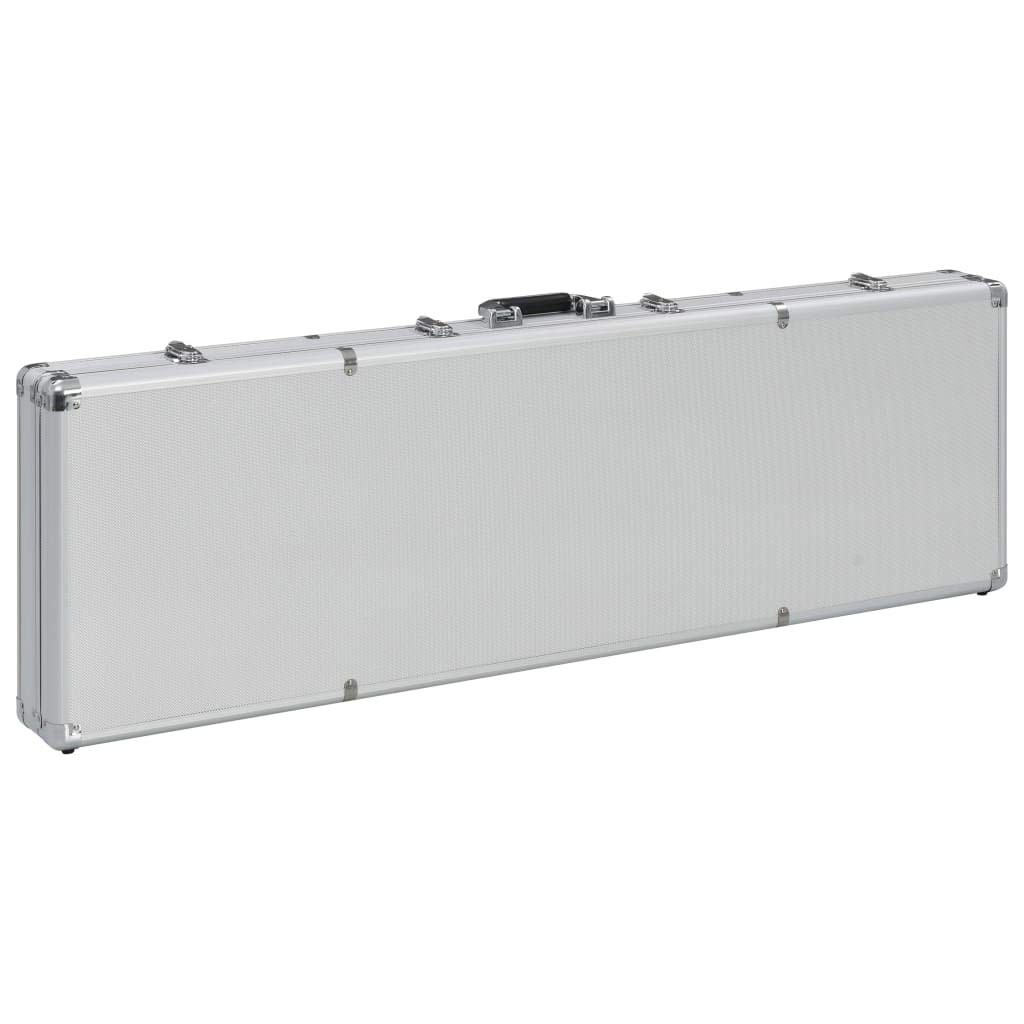 SKM Maletín para Armas de Aluminio Plateado 118x38x12 cm,Adultos,Accesorios para Armas de Fuego,Cuidado y Almacenamiento de Armas de Fuego,Estuches para Armas de Fuego,Plateado,91862