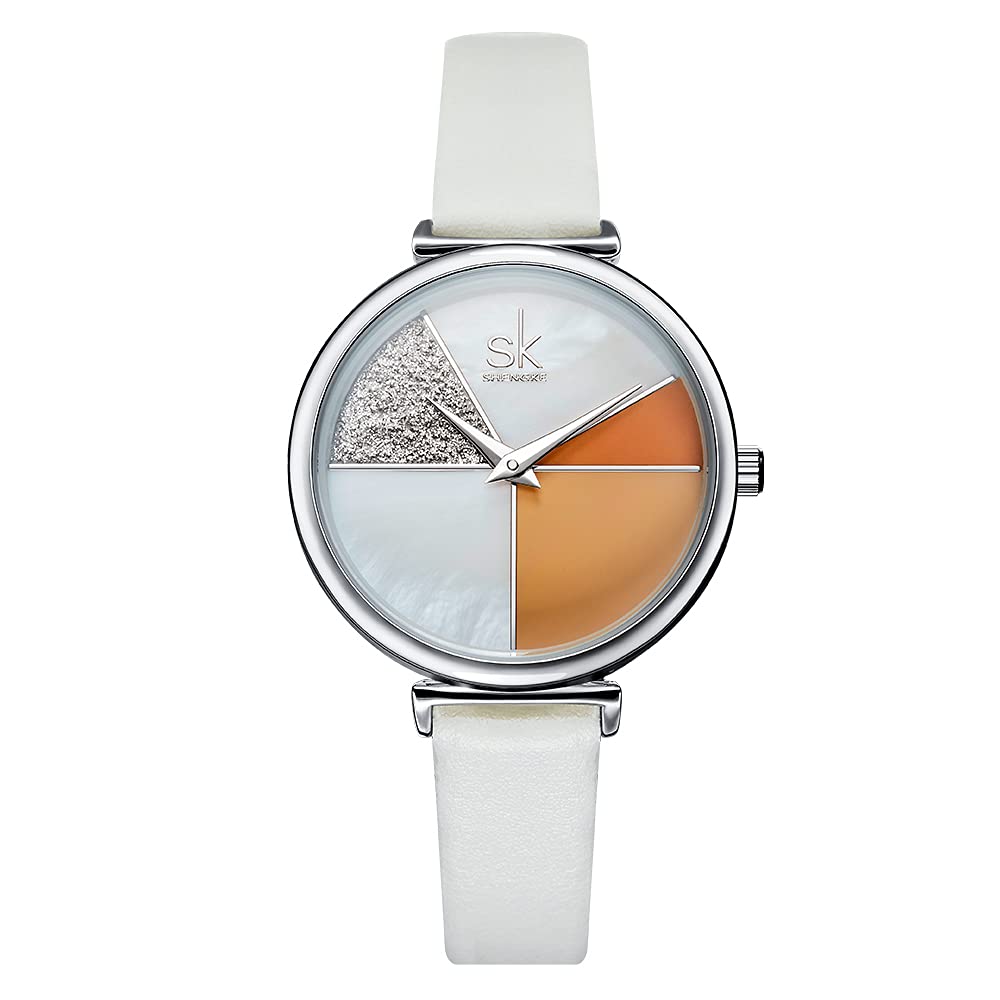 SHENGKE Analogue Womens Multicolor Dial Watch - 11K0109L01SK (White Strap) (B09CFWN8QP) Amazon Price History, Amazon Price Tracker