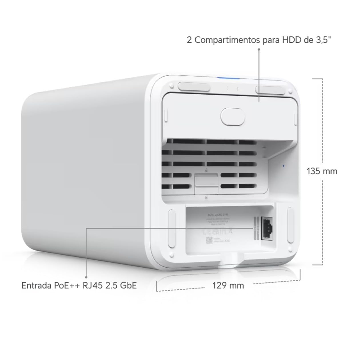Ubiquiti NAS System UNAS-2 2 Einschübe 3.5" Weiß