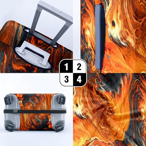 Travel Luggage Cover Suitcase Protector Scratch-Resistant Fit Not Included Suitcase Blue And Orange Abstract Painting L-26-28in4