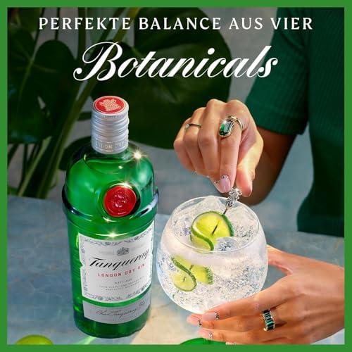 Tanqueray London Dry Gin, aromatischer Gin, 4-fach destilliert auf englischem Boden, 43,1% vol, 700 ml Einzelflasche