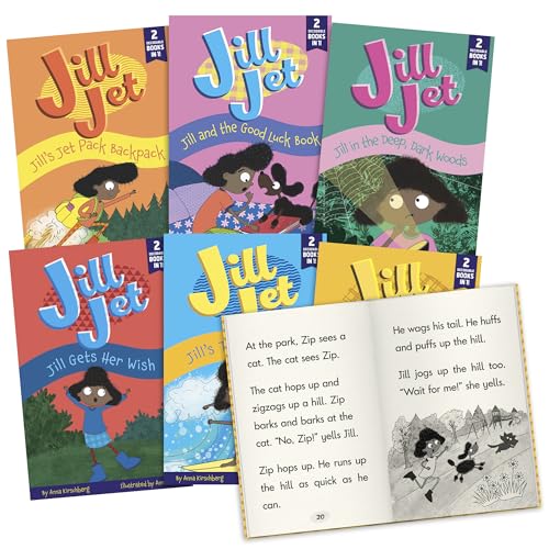 Junior Learning Jill Jet Decodable Reader Chapter Books Boxed Set 12 Decodable Stories in 6 Books Grades 1-3 Science of Reading Program