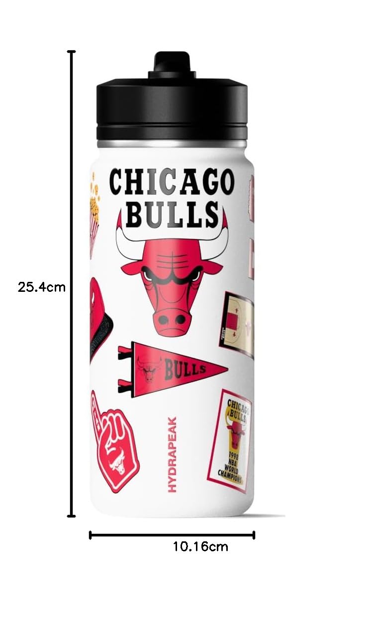 Hydrapeak NBA Offiziell lizenzierte Los Angeles Lakers Active Water Bottle mit Becherdeckel und Griff, wiederverwendbar, Edelstahl, doppelwandig, isoliert, Sportgeschenk