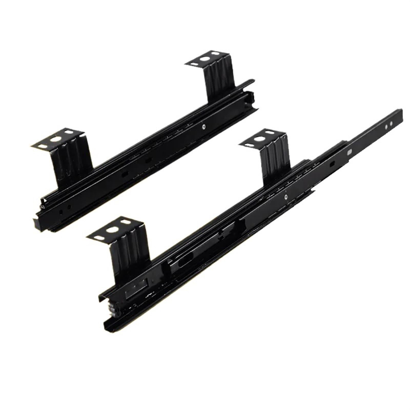 Drawer Track, 2pcs 10-12" Three-Section Cabinet Slides Computer Keyboard Track Buffer Slide Bracket 25cm/30cm Rail Sliding Pulley Support(A)