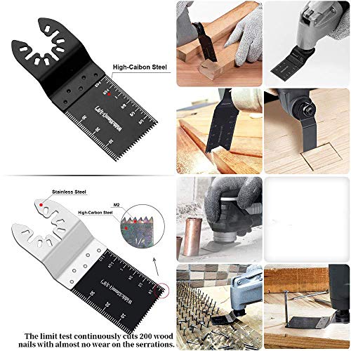 Ginorgee Oscillerende Tool Accessoires - 108 Stks Metalen Hout Oscillerende Multitool Zaagbladen, Quick Release, Fit… - Image 8