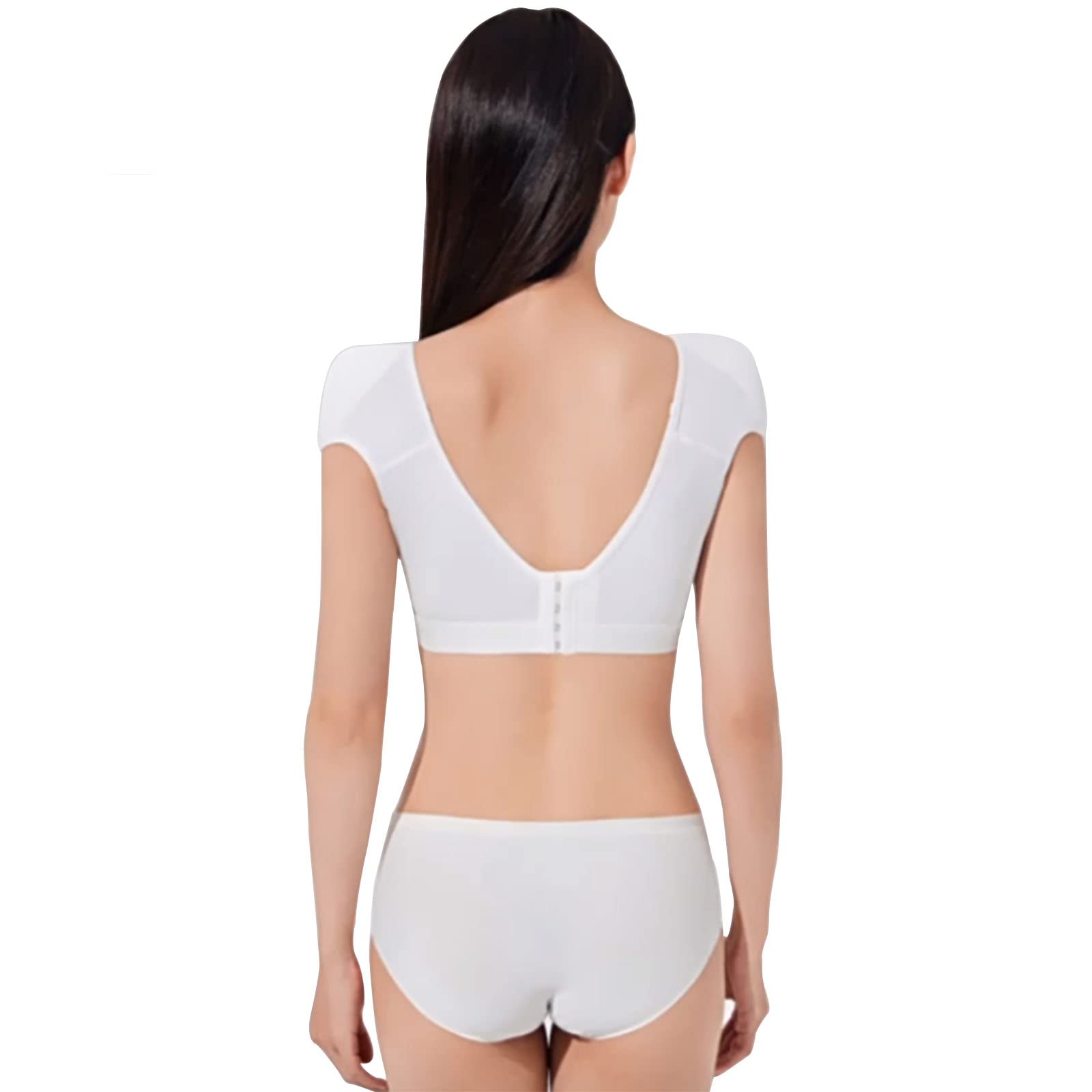 2 en 1 Épaulières intégrées pour améliorer les épaules étroites, glissantes ou affaissées(M,White)
