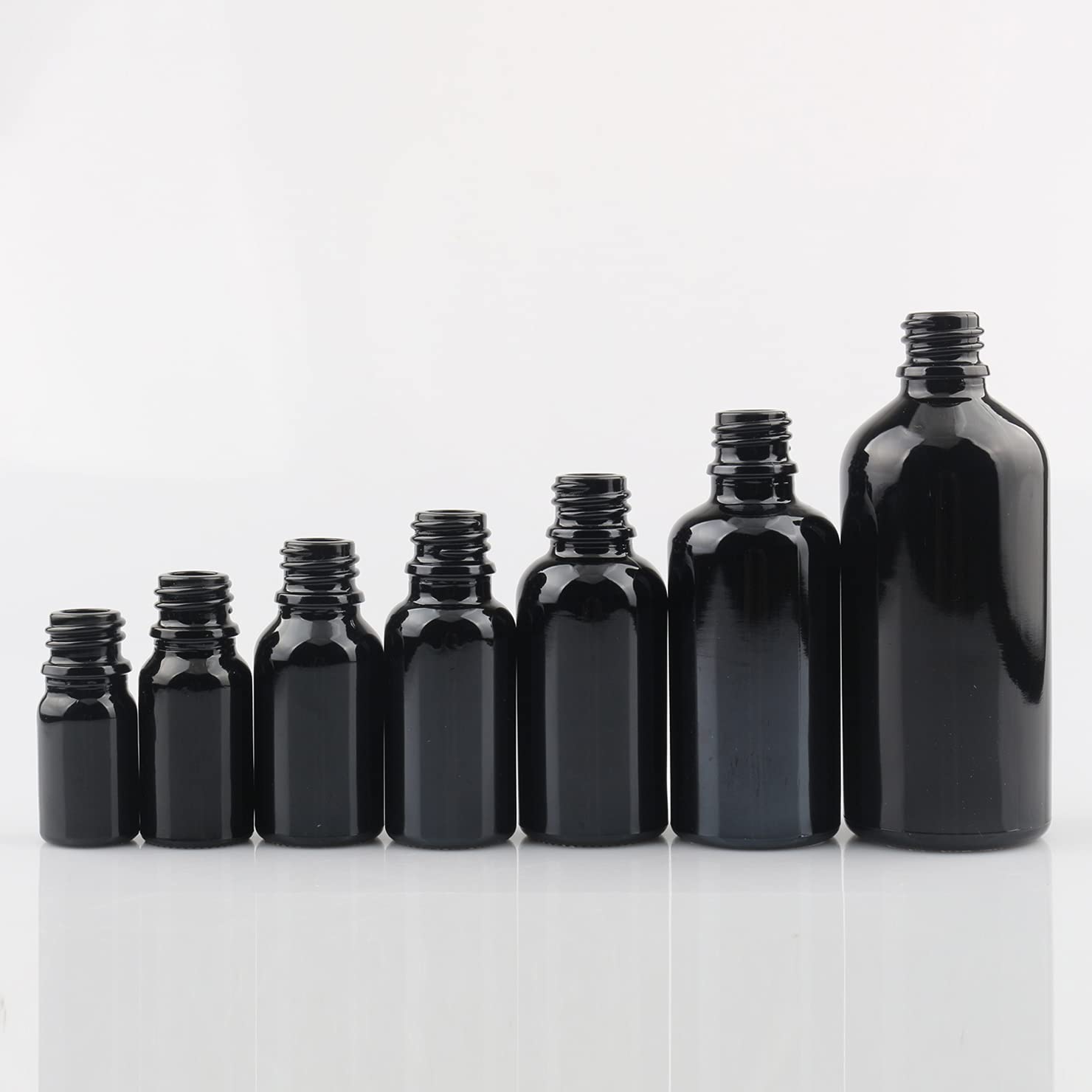 24 Stück 15ml Glänz schwarz Pipettenflasche Tropfpipetten mit Silber Pipettenring für Ätherisches Öl,Aromatherapie, Massage, Duftöl Probe, chemische Flüssigkeit + 4x Trichter