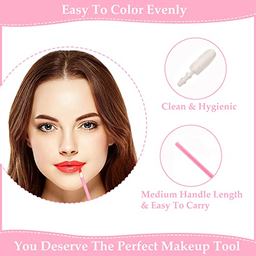 100 Stück Einweg Lippenpinsel, Mini Lippenstift Gloss Pinsel Concealer Pinsel, Lippenapplikator für Makeup Applikator (Rosa)