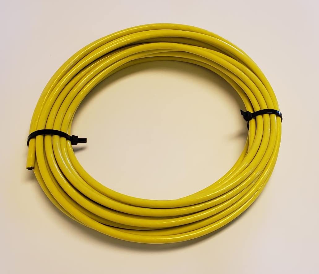 Yellow Vinyl Coated Wire Rope Cable, 3/16" 1/4", 7x19 50