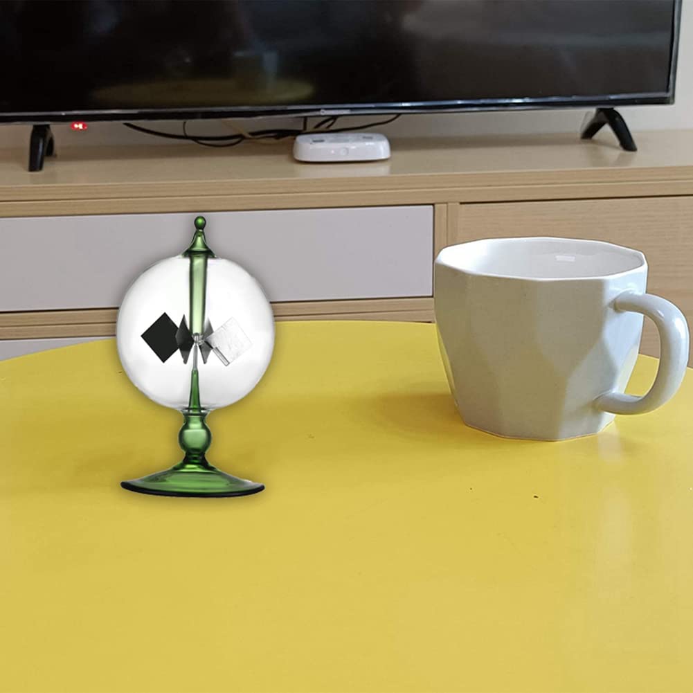 2 radiómetros de energía solar verde Crookes solares, de araña, regalo para casa o escritorio