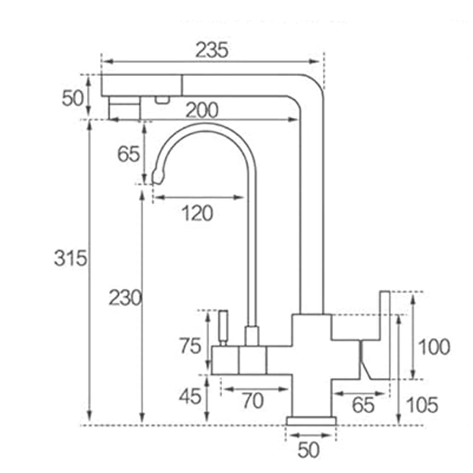 Robinet filtrant à eau à 3 voies en acier inoxydable brossé - Design double mode - Installation facile - Parfait pour l'eau potable et l'utilisation en cuisine