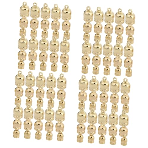 BEBEMOKO 4sets Tassel End Caps for Jewelry Cord End Caps Lightweight DIY Necklace Making Supplies 120pcs*4
