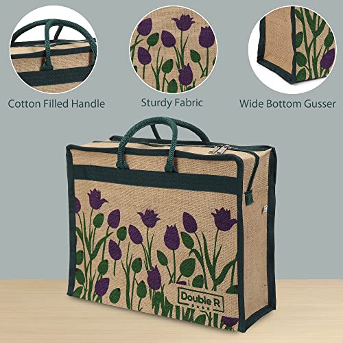 Image of DOUBLE R BAGS Jute Eco-Friendly Tote Bag: Stylish, Spacious, and Sustainable - Perfect for Everyday Errands and Adventures!