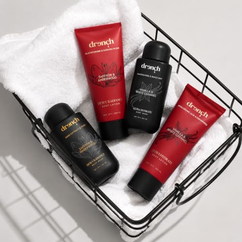 Image of Drench Collector Box - Ultra Hydrate & Dewy Radiance Complete Body Care Set | 2 Body Wash + 2 Body Lotion | With Niacinamide, Hyaluronic Acid, Glutathione & Vitamin C | Premium Gift Set | Unisex