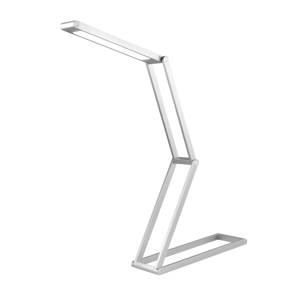 MORECOO Super Bright Portable LED Desk Lamp, Eye-Care Foldable Lamp for Bedtime Studying or Reading and Outdoor Camping, 2 Brightness Settings (Silver)