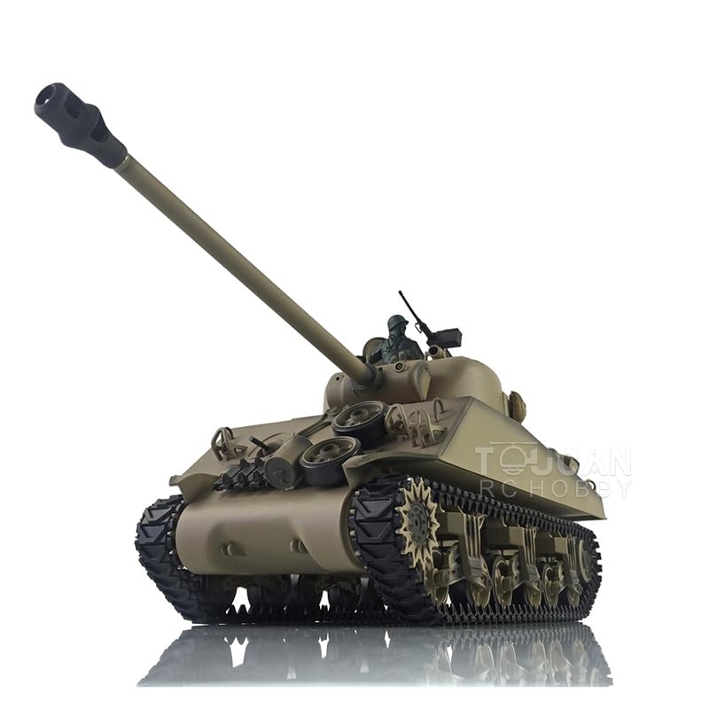 wheelfun Henglong 1/16 Customized 7.0 M4A3 Sherman RC Tank 3898 Barrel Recoil 360&deg; Metal for Hobby...