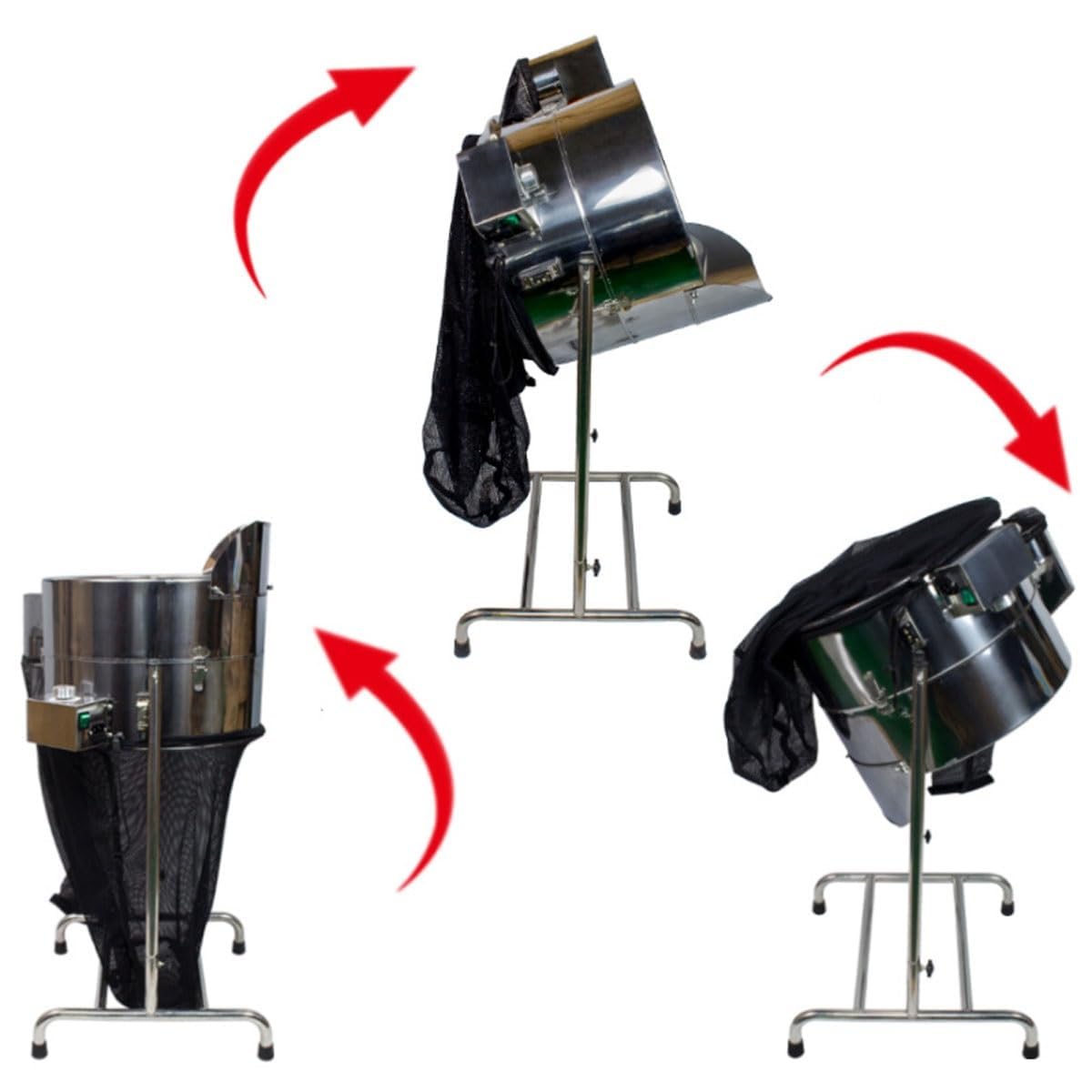 Recortadora eléctrica de hojas de acero inoxidable de 18 pulgadas con 3 cuchillas, 3 velocidades ajustables, ángulo ajustable de 180° para romero, menta, cilantro, perejil