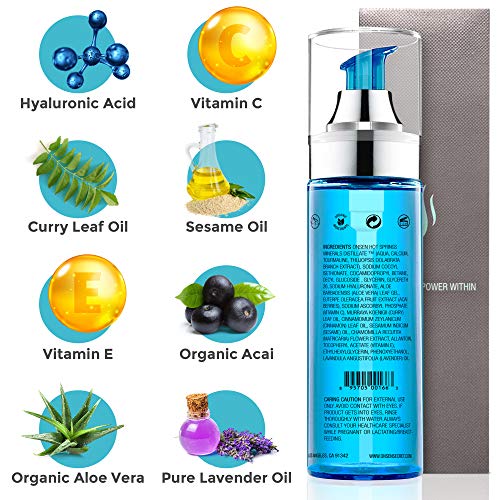 Onsen Japanese Aloe Vera Face Wash - Premium Nightly Facial Cleanser for Makeup Removal, Heals Dry & Sensitive Skin, Hyaluronic Acid, Curry Leaf Oil, Vitamin C & E, Gel Cleanser - 5.6 fl oz/165 ml - Thumbnail 3