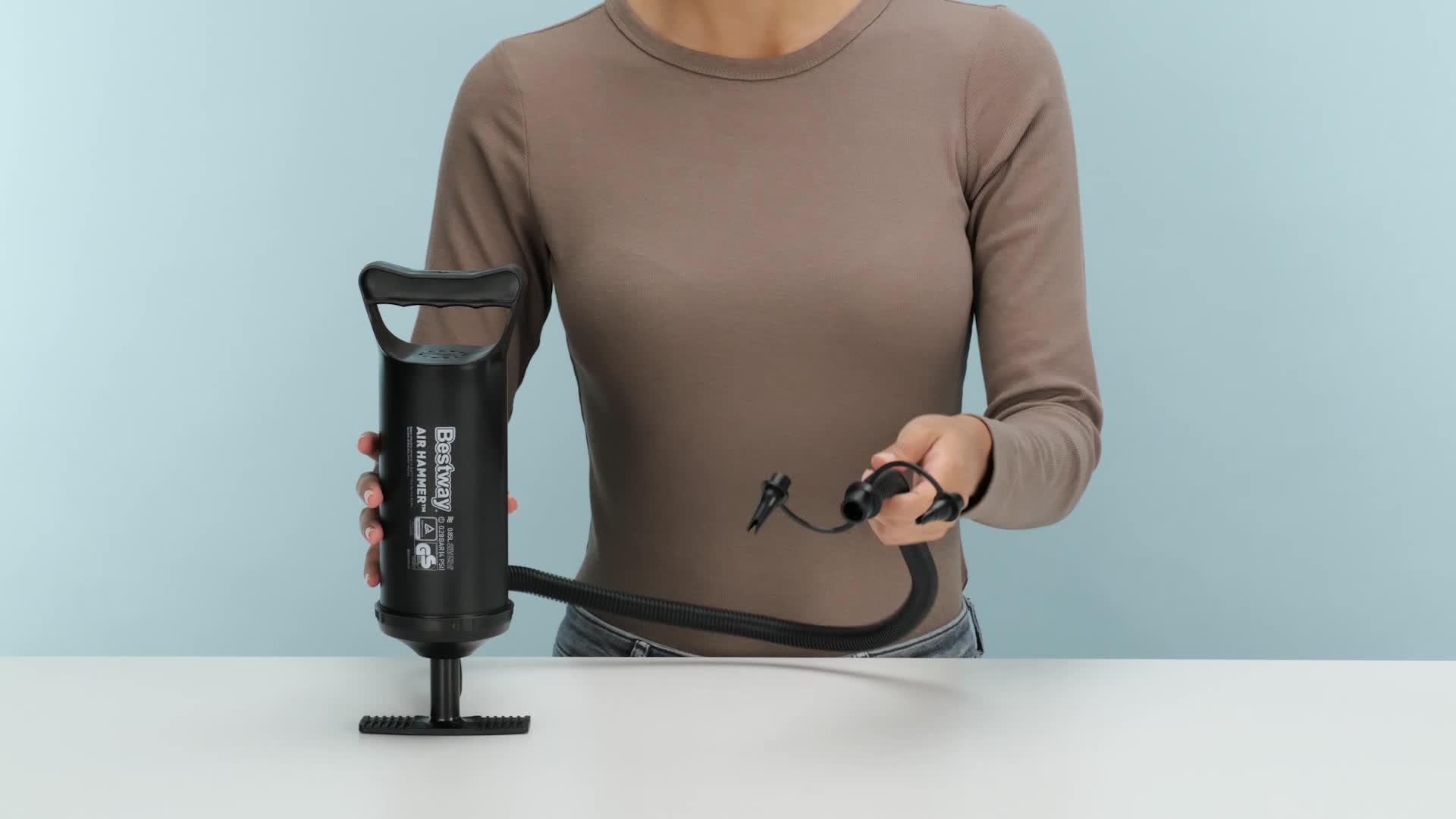 Bestway, Bomba de ar manual 30 cm para Infláveis com 3 Bicos