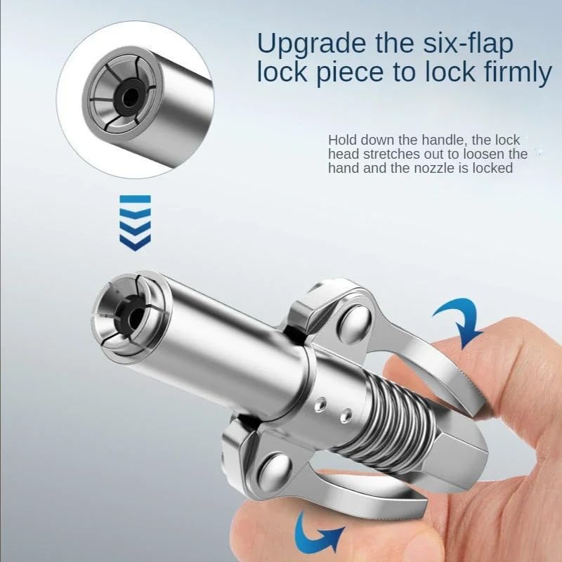 Grease Gun Coupler – Double Handle Extra Reach Upgrade With Strong Lock For Grease Fittings 3 thumbnail image