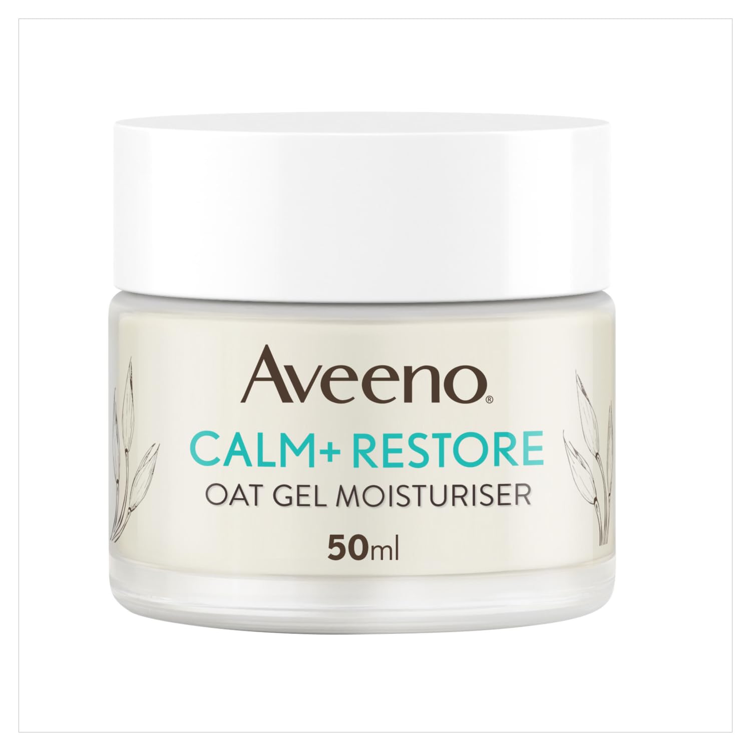 AveenoFace Calm Plus Restore Oat Gel Moisturiser, For Sensitive Skin, with Calming Feverfew and Restoring Prebiotic Oat, 50 ml (Pack of 1)(Packaging may vary)