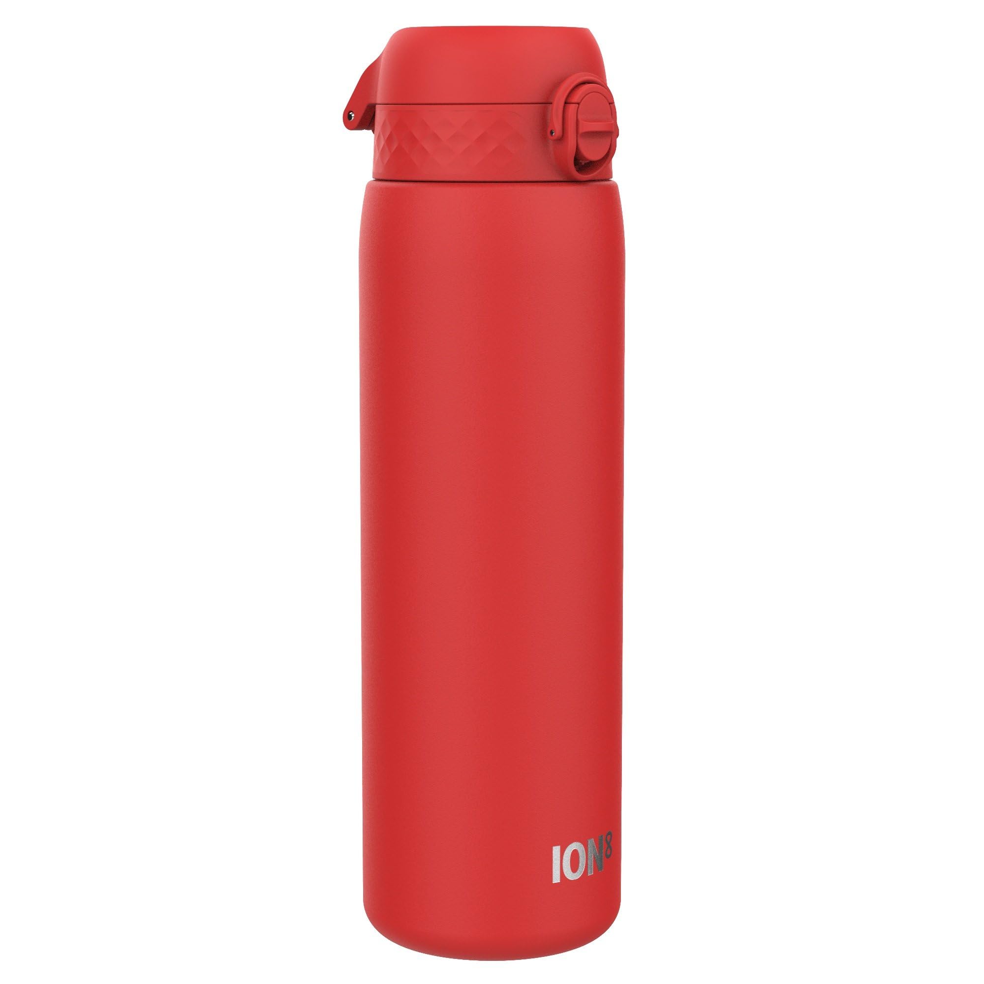 ION8 Lightweight 1 Litre Steel Water Bottle, Non-Insulated, Leak Proof, Easy to Open, Secure Lock, Dishwasher Safe, Flip Cover, Carry Handle, Ideal for Travel & Active Lifestyles, Red