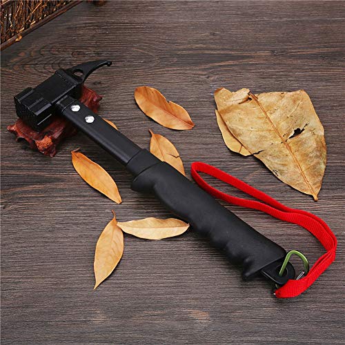 Professional Outdoor Framing Hammer, High Strength Head Rubber Handle with Lanyard Nail Puller Camping, Comfortable Handle - Image 2