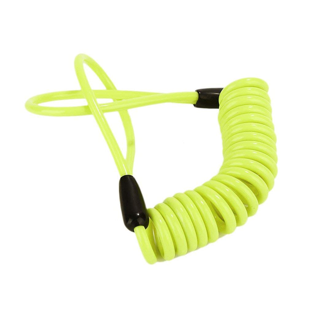 LikaiAnti-Theft Spring Rope Recall Motorcycle Scooter Disc Lock Safety Reminder Yellow