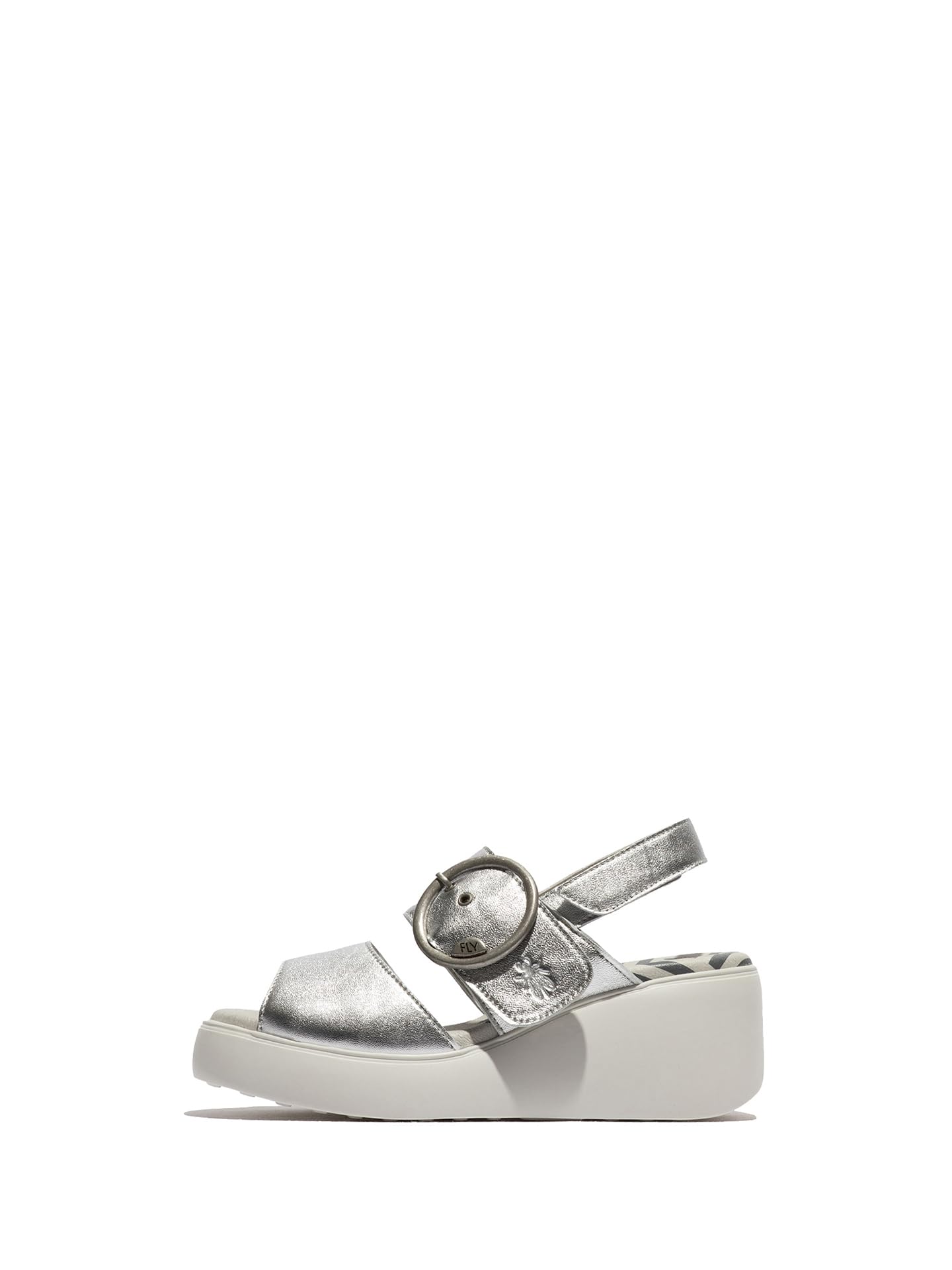 Fly London Women's DIGO939FLY Sandal, Silver, 8 UK