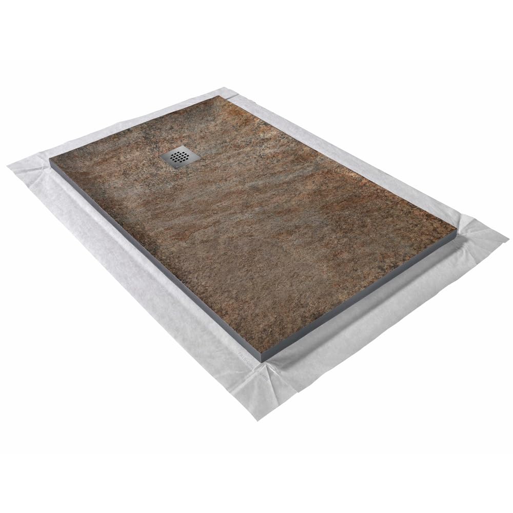 Receveur de douche haute densité aspect pierre - grille carrée (Cuivre 902, 150 x 100 cm)